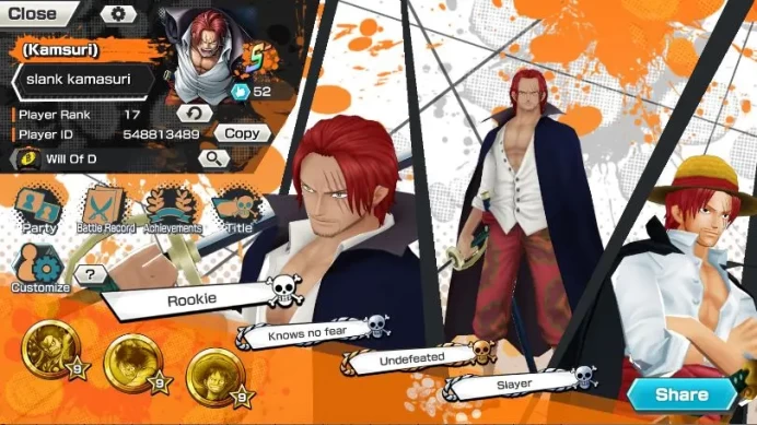 Global|7 META EX[Zoro,Sakazuki,Kuzan,Shanks,Shanks FR,Kaido,ACE&Yamato,Etc]Rank 17|Log Bandai|Check SS(OPBR942) 