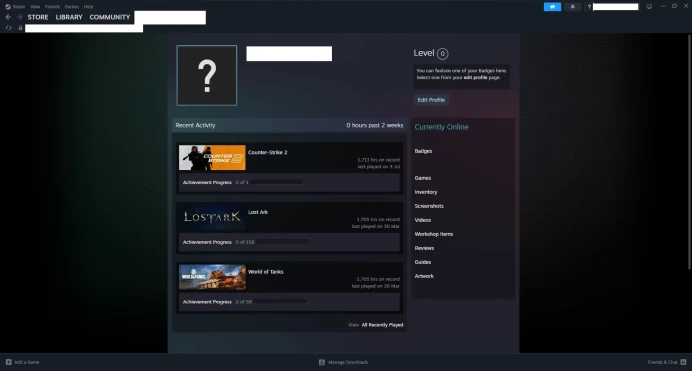 [ID:25975][NONPRIME][VERY RARE][1K HOURS+][COMMENDATIONS 3x250] UN (UNRANKED || 0 MM || 1711 HOURS)