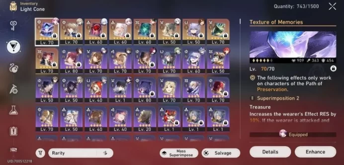GOD Account - EU - TR 70 - +27 5Stars (Characters&Light Cones) - More Eidolons E6 - +300 Staller Jids - Taken Warp - More Peties+ [ALL INFO in