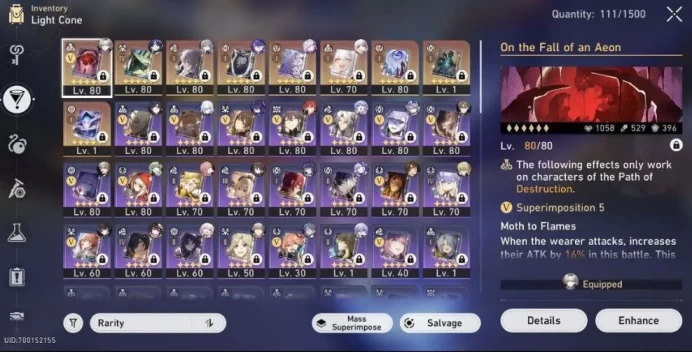 SUPER GOD Account - EU - TR 70 - +33 5Stars (Characters&Light Cones) - More Eidolons E6 - +20 WARP - +120 Days Supply - More Peties+ [ALL INFO i