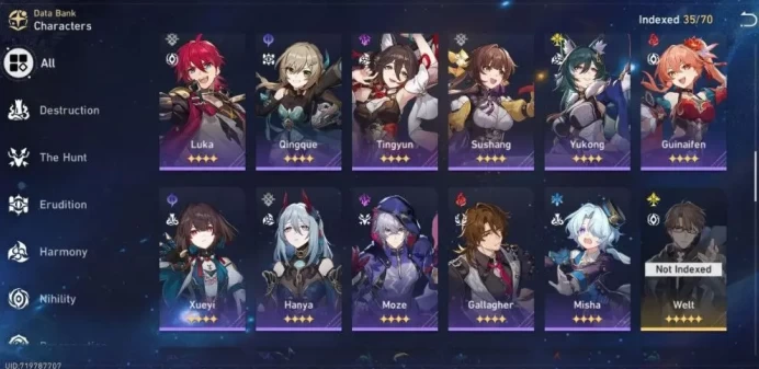 Top Account - EU - TR 66 - +19 5Stars (Characters&Light Cones) - More Eidolons E6 - +140 to next Warp - More Peties+ [ALL INFO in Description]