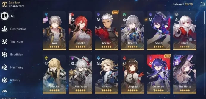 Top Account - EU - TR 66 - +19 5Stars (Characters&Light Cones) - More Eidolons E6 - +140 to next Warp - More Peties+ [ALL INFO in Description]