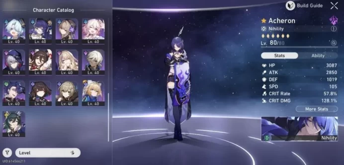 Top Account - America - TR 62 - +17 5Stars (Characters & Light Cone's) - More Eidolons - +18 STallar Jids - 236/300 WARP - More Peties+ - [ALL I
