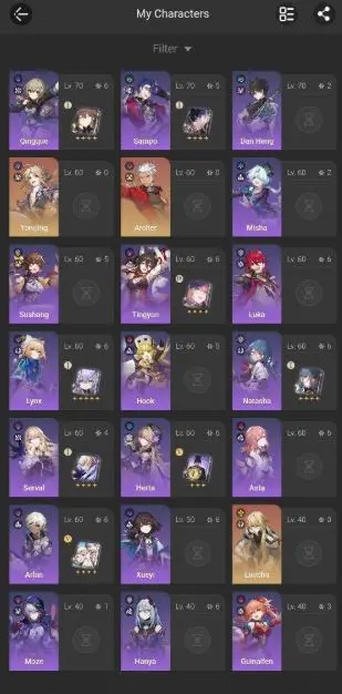 GOD Account - NA (America) - TR 70 - ++26 5Stars (Characters&Light Cones) - More Eidolons E6 - +699 Staller Jids - ? Warp - More Peties+ [ALL 