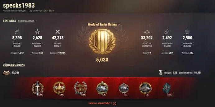 [EU] 40 TIER X | 72 PREMIUM TANK | TOTAL TANKS 110 | [10] Foch 155  | [10] M60 |  PASSWORD CHANGEABLE | 2 714 579 SILVER + 7991 GOLD | VERY GOOD