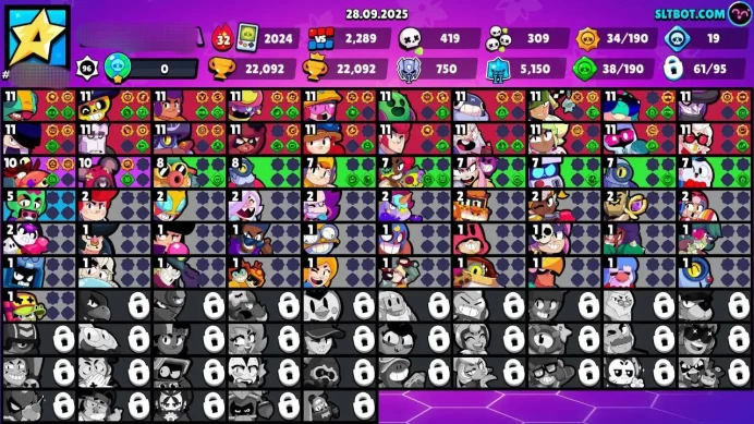 B7【 61/95 BRAWLERS 】16 HYPERCHARGED▰20 BRAWLER MAX▰BRAWLERS 61/95▰22K TROPHY▰116 LEGENDARY SKIN▰LVL 96
