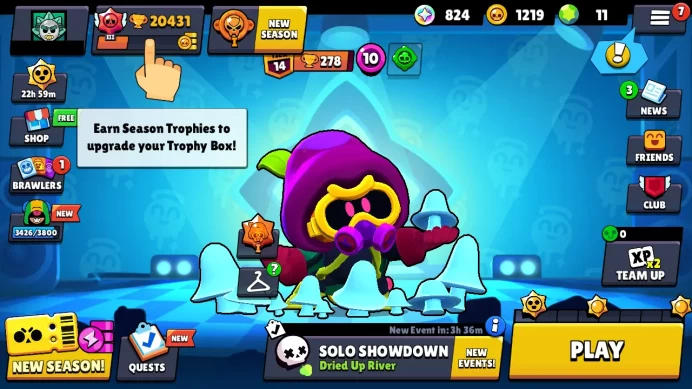 60 BRAWLERS ◆ 20000 TROPHIES ◆ 30 SKINS ◆ RANK 25 [14] ◆ 5 LEG ◆ BR74
