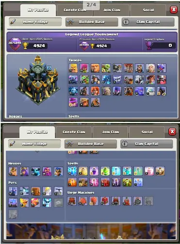Best TH17 9 Epic Equipment Heros- 73-85-59-56-50 Max Wall 9 Pets & 7 Siege Unlock BH-10 Cheap Deal