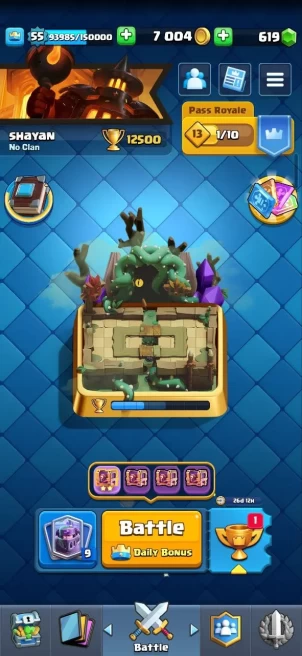 Clash royal (Android/iOS) KT 15 - lvl 55 - Cards121 /121/eliteCard 8/ Max Card 32/evo card12/Emote 70 / skin tower 7 /Fast delivery/Cheap sale