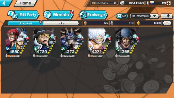 Global|5 META EX[Kid&Law,Sabo,Kaido,Kuzan,ETC]Rank 6|Log Bandai|Check SS(OPBR953)