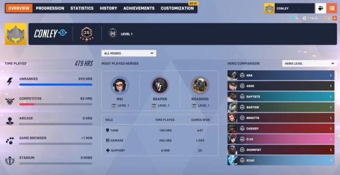 3279 LEGACY COMPETITIVE POINTS / 1 Golden Weapons / Overwatch 2 / Full Mail Access / see the picture / Please Read Description / awzxk