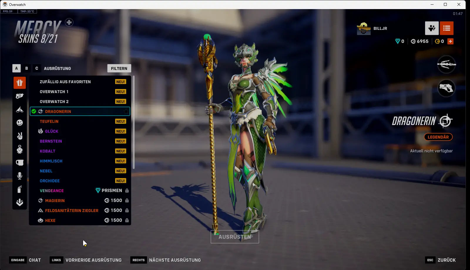Blizzard Account +209 Skins +5 Golden Weapon + Dragoon Mercy - iGV