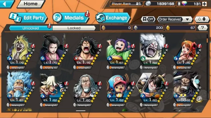 Global|8 META EX[Sakazuki,Kaido,Roger,Roblucci,Zoro,Kaido Monster,Kuzan,Onami,ETC]Rank 21|Log Bandai|Check SS(OPBR961) 