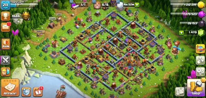 TH 16 10 EPIC EQUIPMENT | 8 HERO SKINS(2 LEGENDARY) HEROS- 62 - 73-51-60- 24
