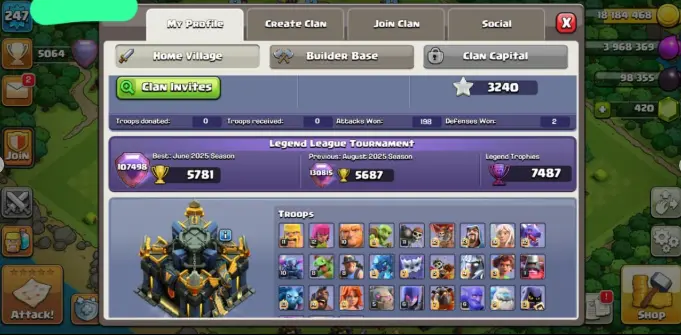 TH 17 PREMIUM MAX ACCOUNT| AQ 100 BK 95 MP 61 GW 63 RC 50 | 2 EPIC MAX BEST EPIC EQUIPMENT MAXED 