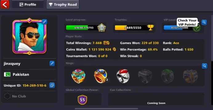 VIP Emerald 1B Coins 19 Legendary Archon Cue 4 Maxed Cues