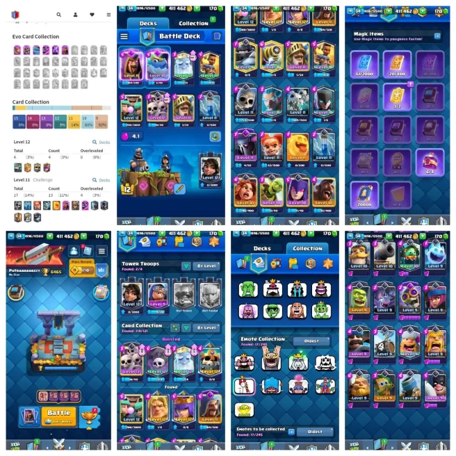 R104【KT 12_LVL 34】6 EVO CARD▰20K ELITE WILD CARD▰4 CARD LVL 12▰6.4K TROPHY▰400K GOLD▰17 EMOTE