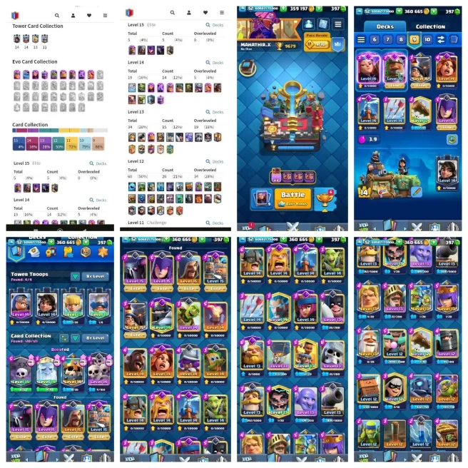 R106【KT 14_LVL 52】9 EVO▰5 ELITE▰19 CARD MAX▰77 RARE-ROYALE GHOST BOO EMOTE▰10 TOWER SKIN▰9.6K TROPHY▰350K GOLD▰NC 500【SB: WORLD JOURNEY 114】