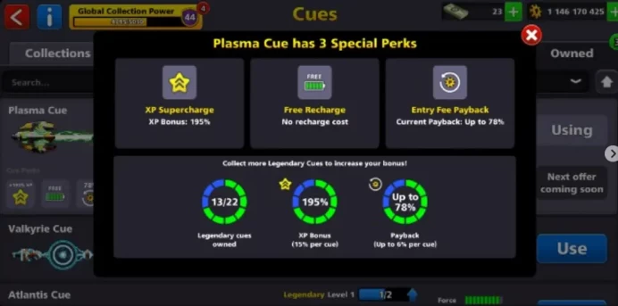 8 Ball Pool | 1.2 Billion Coins  | Lvl 128 13 legendry cue's and many other rare cues 