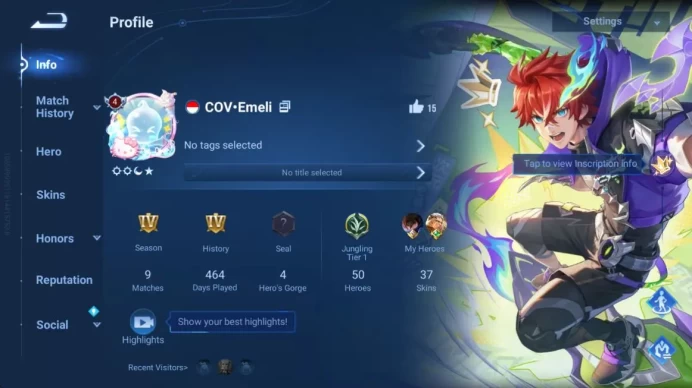 Hero 50 Skin 37|Precious Sun Ce,JJk Garo,KWC Allesio,Limited Yuhuan,WORLDLY Lady Zhen,Etc|Infinite|(HOK1594)