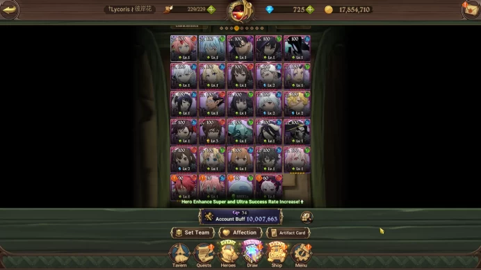 Asia|10M CC|29 Collab + 12 UR+14LR(Milim,Albedo,Naofumi,Shadow,Urek)Full HR + Many Skins + 725 Gems|Code Only(SDS2214)
