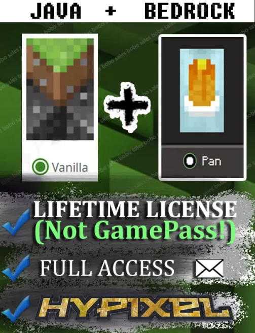 (Vanilla + Pan Cape. Hypixel) Account from 13-Feb-2023. Microsoft account with mail.
