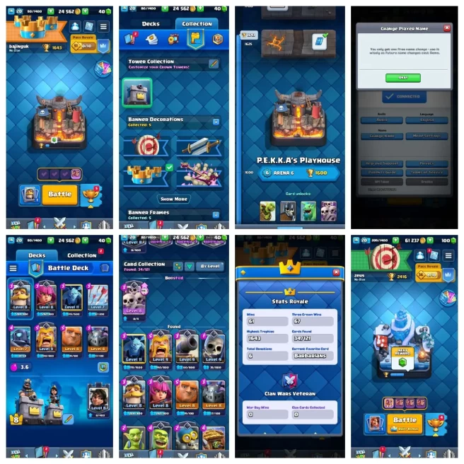 R117【KT 8_LVL 20】34/121 CARD FOUND▰ARENA 6▰1.6K TROPHY▰NC FREE▰BIGGER ACC