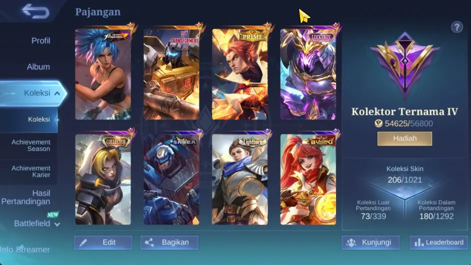 Hero 121 Skin 206|Yu Zhong Prime|Saber LBox|Change Lunar,2 Zodiac,3 LB,3 Blazing,11 Epic & ETC|Take Email| Check SS (MLBB1525)