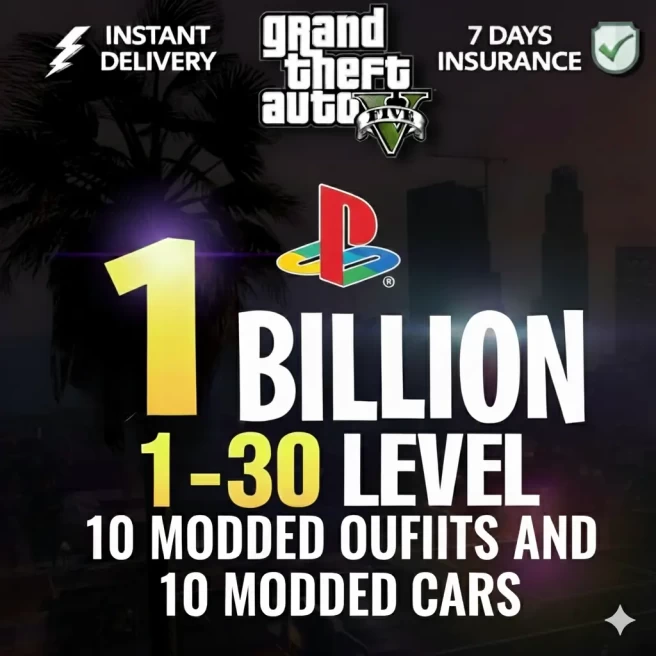 PS5 1 Billion Cash + Cars | 10 Modded Cars & 10 Modded Outfits | Level 1-30 | Full Access | INSTANT DELIVERY | 24 x 7 SUPPORT