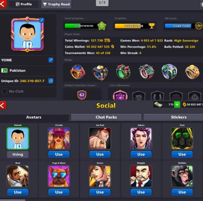 50 Billion Coins Yome Avator Pure Miniclip Login