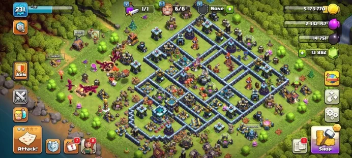 Rare Old - TH13 Full Max - Level 231 - 14K Gems - Hero Wall Map Full Max - Code531