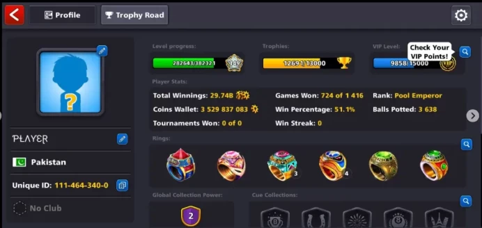 3.5 BILLION+ COINS LEVEL 140-160 CCP-42 MULTIPLE GOOD RINGS MINICLIP LOGIN PASSWORD CHANGE POSSIBLE