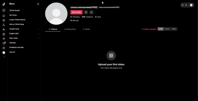 Spain | Account | TikTok 12.000 Followers | Live Studio + live Phone Activated | Full Mail Access | Creator Rewards Program | 