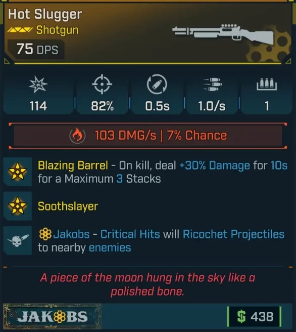 [MODDED] L1 HOT SLUGGER (+HELLWALKER PERK) - 75 DPS - (+103 FIRE DMG/S) - QUICK RELOAD - SICK LVL 1 WEAPON!