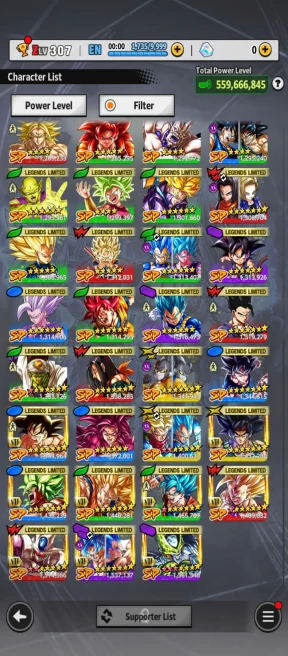 D792-IOS+Android-Vip Account-11 UL(SS4 Vegeta+SS Goku+Frieza+Cell+Gohan+Turles+Beast Gohan+Super Vegito)+59 Legend+Vip Equipment+Team GT-Daima