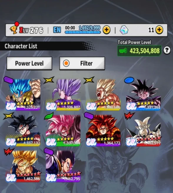 D791-Nice Account-10 UL(SS Goku+Goku Uis+SS4 Gogeta+Rose+Gogeta+Turles+Beast Gohan)+53 Legends+Good Equipment+Many Good Team+Goku Black+Vegito