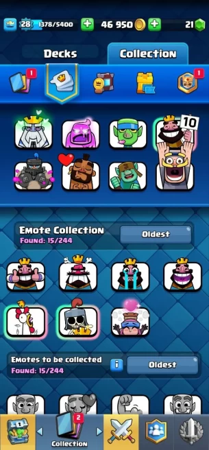 Clash royal (Android/iOS) KT 10 - lvl 28 - Cards101 /120 - Max Card 1 _lvl 12 card 1 /Emote 15 / skin tower 3 /Fast delivery/Cheap sale