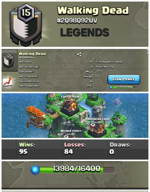 Walking Dead !! LEVEL 15.9 !! CAPITAL  PEAK 10 !! WIN 95 LOSS 84  !! GOLD 2 !! PERFECT NAME !! CHEAP !! FAST DELIVERY