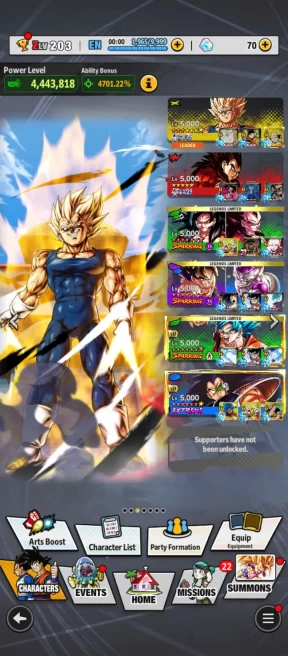 D782-IOS+Androi+6 UL(SS4 Vegeta+SS4 Gogeta+Majin)+598 Millions Power+45 Legend+Good Equipment+Some LL Full Red Star+Many Good Team Ready PVP