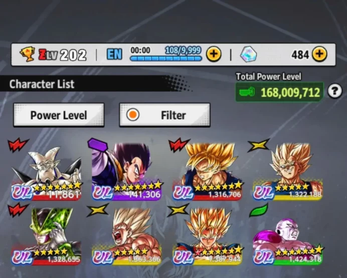 D774-IOS+Android-Nice Account-8 UL(SS Goku+Frieza+Cell+Majin+Super Vegito)+47 Legends+Vip Equipment+Many Good Team PVP+Goku Uis+Vegeta Saga