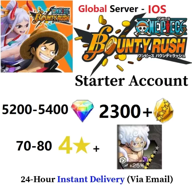 [Global - IOS] 5200-5400 Rainbow Diamonds + 2300+ Gold Fragments +  EX Gear 5 V2 + 70-80 4 Star Character - Starter Accounts