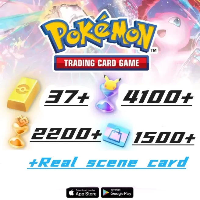 1915draws - Pokémon Gold Bricks*37 - Pack Opening Hourglass*4100- Challenge Hourglass*2200- Store coupon*1500-+Real Scene Card/Android/iOS 