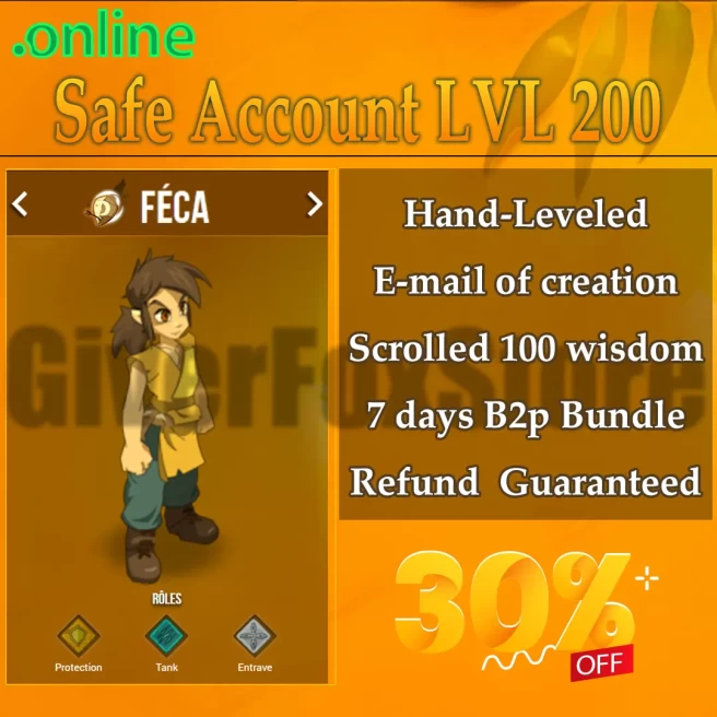 Talkasha>[ Féca LVL 200 ]  Never Verified Account (Auto Delivery)