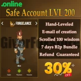 Talkasha>[ Forgelance LVL 200 ]  Never Verified Account (Auto Delivery)