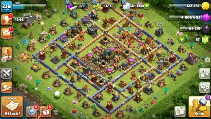 TH17| LVL238| Heroes(K100 Q95 M72 W70 R45)| BM35| War Stars1781| 7Skins| Medals| Highest5973|C82