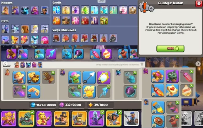 TH17| LVL238| Heroes(K100 Q95 M72 W70 R45)| BM35| War Stars1781| 7Skins| Medals| Highest5973|C82