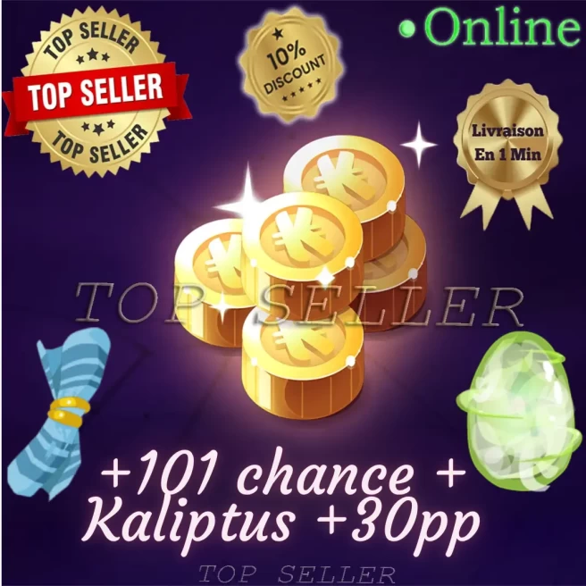 Boune : Dofus kaliptus +30 Prospection + Parchemins + 101 chance + Top Bonus - livraison 5 minutes