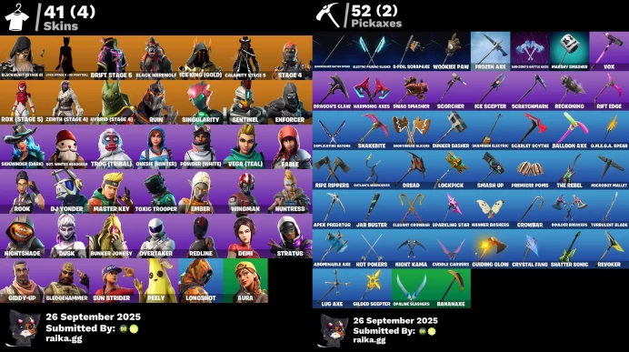 100$ spent  [PC/PSN/XBOX] 41 skins | Aura | Peely | Laugh It Up | Blackheart (Stage 8) | Lynx (Stage 4 - No Ponytail)