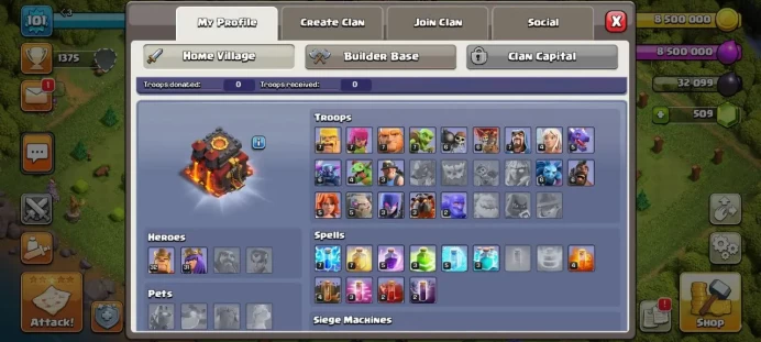 Clash of Clans (Android/iOS) SC ID- [Big Sale] TH 10 - Level 10- Heroes(31/32) -  Build 5 - Cheapest price