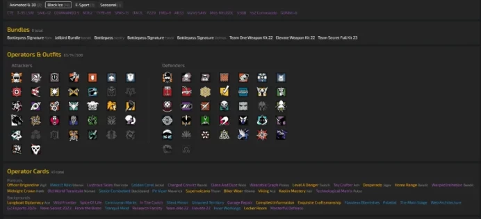 GOD ACCOUNT - Level 191 - 5SS Battle PAss - +16 BLACK ICE ! - +85 CHARMS - +8 Bundle's- 63/74 Operators - +11 Elite's - More Legendary Skins [